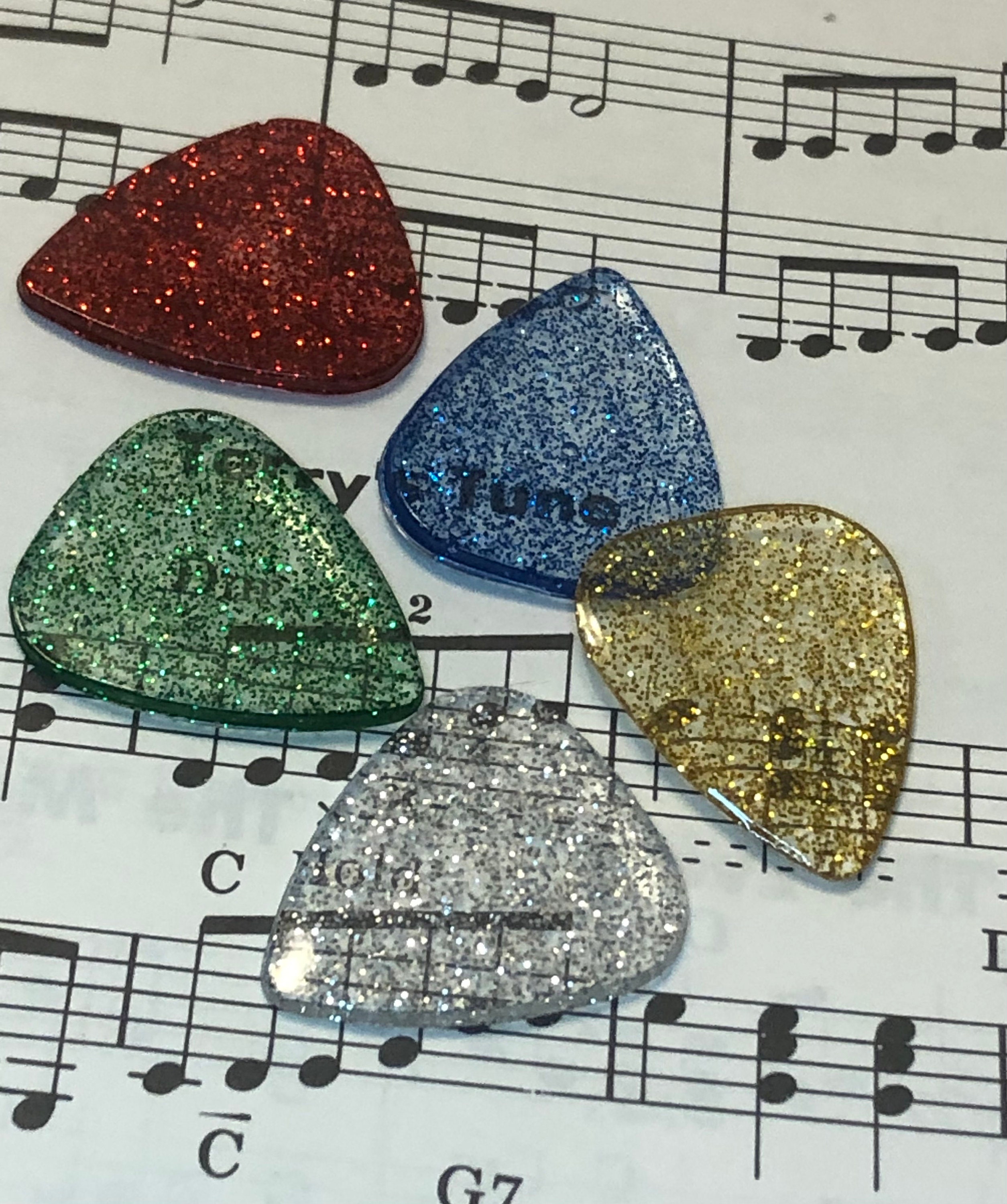 【SEAL限定商品】 5 of Set Christmas Clear in Picks Guitar Glitter Colored その他