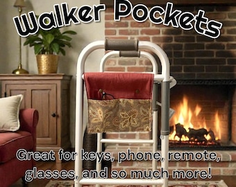 3 Pocket small Walker bag with paisley pattern for senior mobility accessory