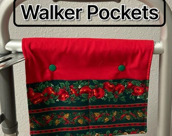 3 Pocket small Walker bag with floral patterns senior mobility accessory