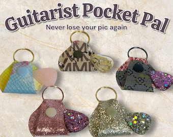 Guitar Pick Holder Keychain – Handmade Resin Plectrum, Music Gift