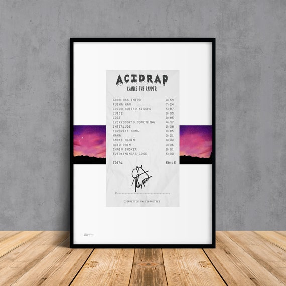 Download Acid Rap Album Receipt Poster Print Chance The Rapper Etsy