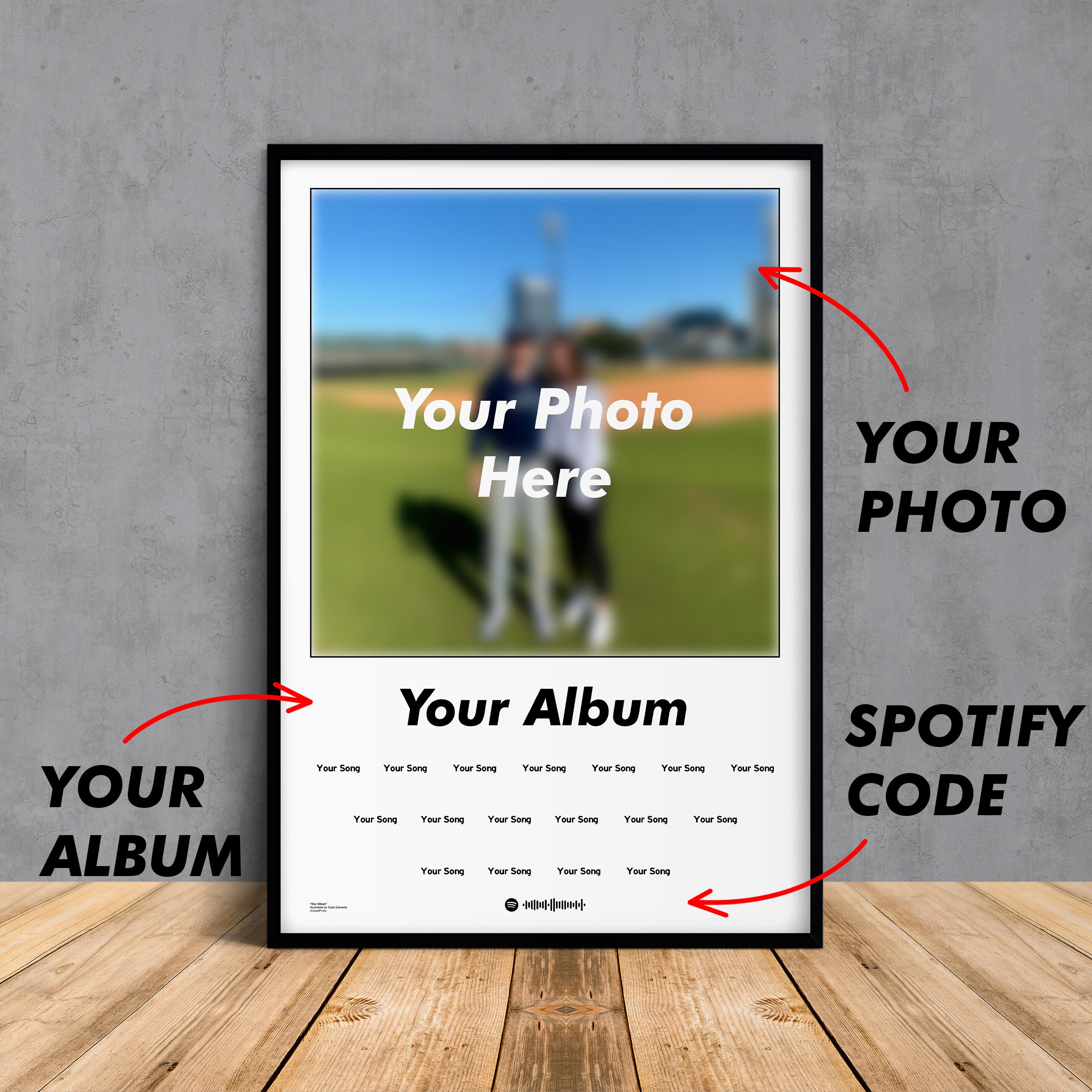 Custom Album Tracklist Poster // Custom Playlist Poster // Etsy
