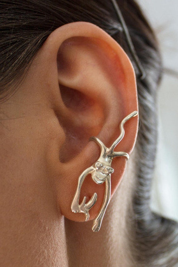 Creole / Earcuff (monkey), Silver, Handmade, 220S - Etsy