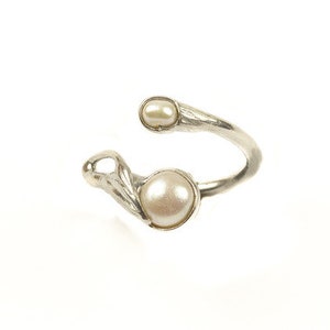 Ring, vingerring model 515S, gemaakt van 925 zilver met zoetwaterparels, handgemaakt, ook verkrijgbaar in vergulde uitvoering 515G