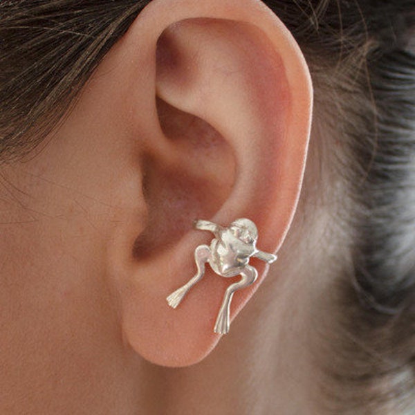 Creole / earcuff (frog), silver, handmade, 219S