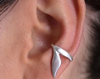 Creole / earcuff (two leaves), silver, handmade, 207S