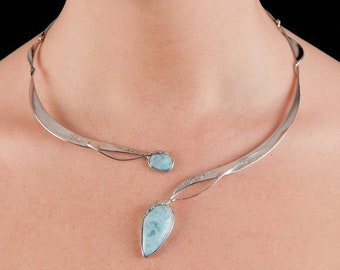 Collier with Larimar, silver 925, handmade 1006S