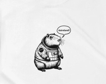 Carpincho en camisa de traje espacial unisex, camisa amante de los animales, camiseta de animales divertidos, regalos para él, regalos para ella