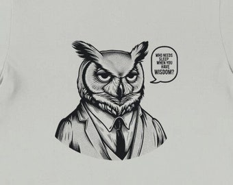 Camiseta académica de búho, unisex, camisa amante de los animales, camiseta divertida de animales, regalos para él, regalos para ella