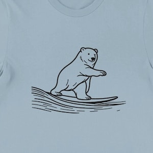 Polar Bear Cub Surfing Shirt , Unisex, Animal Lover Shirt, Funny Animal T-shirt, Gifts For Him, Gifts for Her