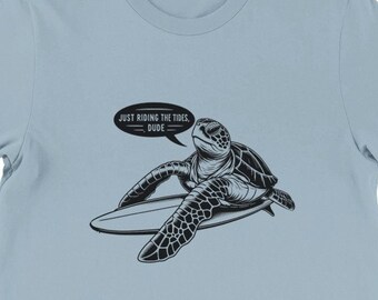 Surfer Turtle Wave Tee , Unisex, Animal Lover Shirt, Funny Animal T-shirt, Gifts For Him, Gifts for Her