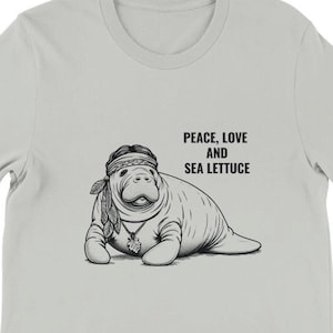 Peaceful Manatee Tee , Unisex, Animal Lover Shirt, Funny Animal T-shirt, Gifts For Him, Gifts for Her