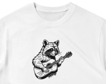 Maglietta del chitarrista rock procione, unisex, camicia amante degli animali, maglietta animale divertente, regali per lui, regali per lei