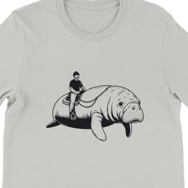 Manatee Horseback Riding Shirt , Unisex, Animal Lover Shirt, Funny Animal T-shirt, Gifts For Him, Gifts for Her