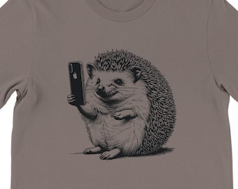 Hedgehog Selfie Tee , Unisex, Animal Lover Shirt, Funny Animal T-shirt, Gifts For Him, Gifts for Her