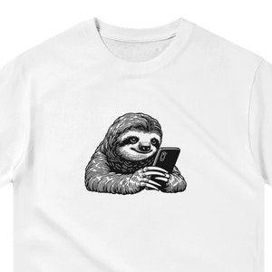 Sloth With Phone Shirt ,Unisex, Animal Lover Shirt, Funny Animal T-shirt, Gifts For Him, Gifts for Her