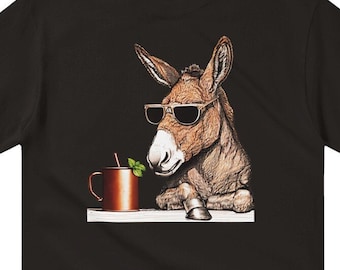Cool Mule Sips a Moscow Mule Cocktail T-shirt - Gift for Drink Lovers,  Animal Lover Shirt, Gifts For Him, Funny Animal Shirt, Gifts For Her