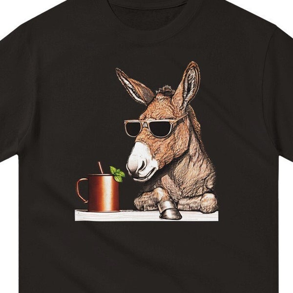 Cool Mule Sips a Moscow Mule Cocktail T-shirt - Gift for Drink Lovers,  Animal Lover Shirt, Gifts For Him, Funny Animal Shirt, Gifts For Her