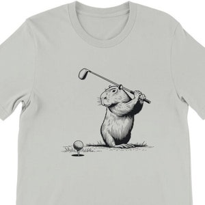 Capybara Golfing Shirt , Unisex, Animal Lover Shirt, Funny Animal T-shirt, Gifts For Him, Gifts for Her