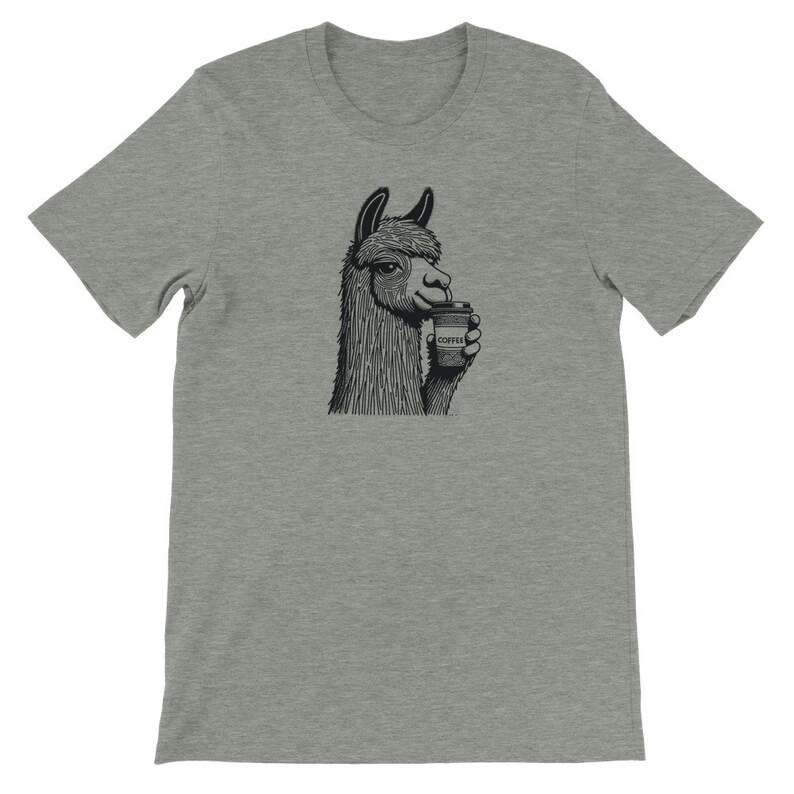 Alpaca Coffee Lover Tee , Unisex, Animal Lover Shirt, Funny Animal T-shirt, Gifts For Him, Gifts for Her Athletic Heather