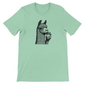 Alpaca Coffee Lover Tee , Unisex, Animal Lover Shirt, Funny Animal T-shirt, Gifts For Him, Gifts for Her Mint