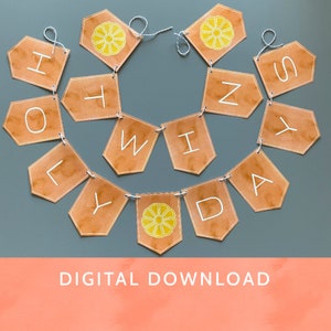 Digital Download - PDF File / Baha&#39;i / Happy Twin Holy Days / Nine Gold Petaled Flower
