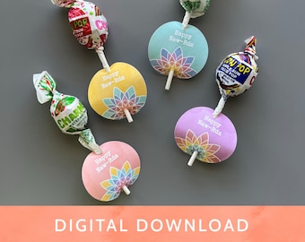 Digital Download - PDF File / Baha'i / Bahai / Lollipop Tags / Multicolor Star / Happy Naw-Ruz / Happy NawRuz