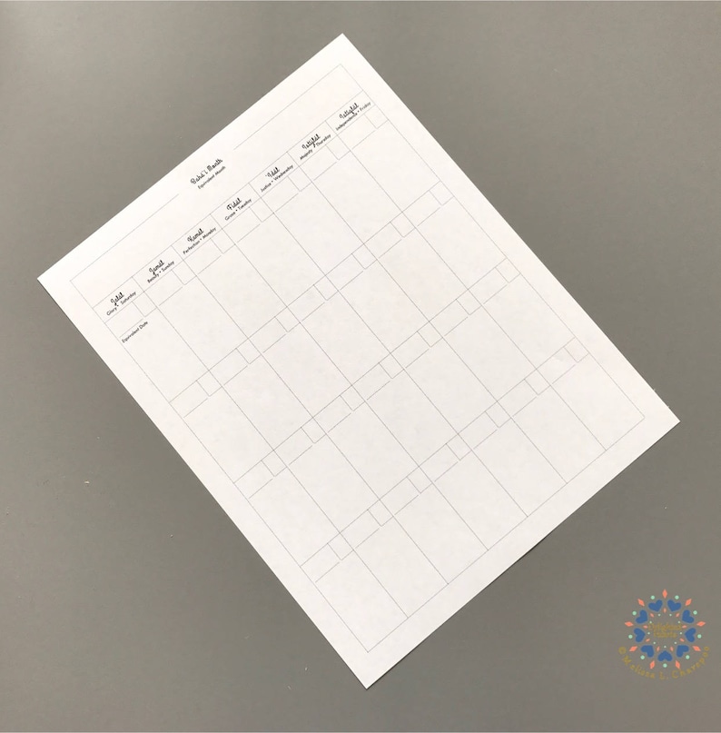 Badi Calendar / Baha'i Calendar /Planner Insert / 8.5 x 11 Etsy