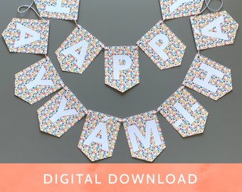 Digital Download - PDF File / Baha'i / Happy Ayyam-i-Ha Banner / Colorful Hexagons