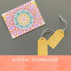 Digital Download - PDF File / Baha&#39;i / Bahai Greeting Cards / AyyamiHa NawRuz Ridvan / Yellow