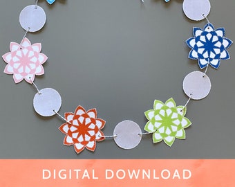 Digital Download - PDF File / Baha'i / Stars and Circle Banner / Ayyam-i-Ha / Naw-Ruz