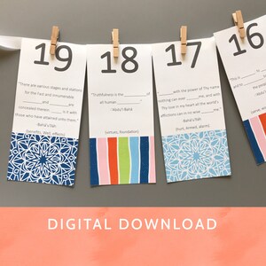 Digital Download - PDF File / Baha&#39;i /Mandalas & Stripes - Meditation Garland for the Fast, Countdown to Naw-Rúz / AyyamiHa NawRuz Banner