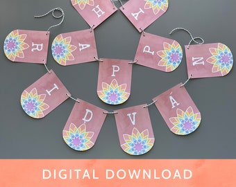 Digital Download - PDF File / Baha'i / Bahai / Multicolor Banner/ Ridvan / Happy Ridvan