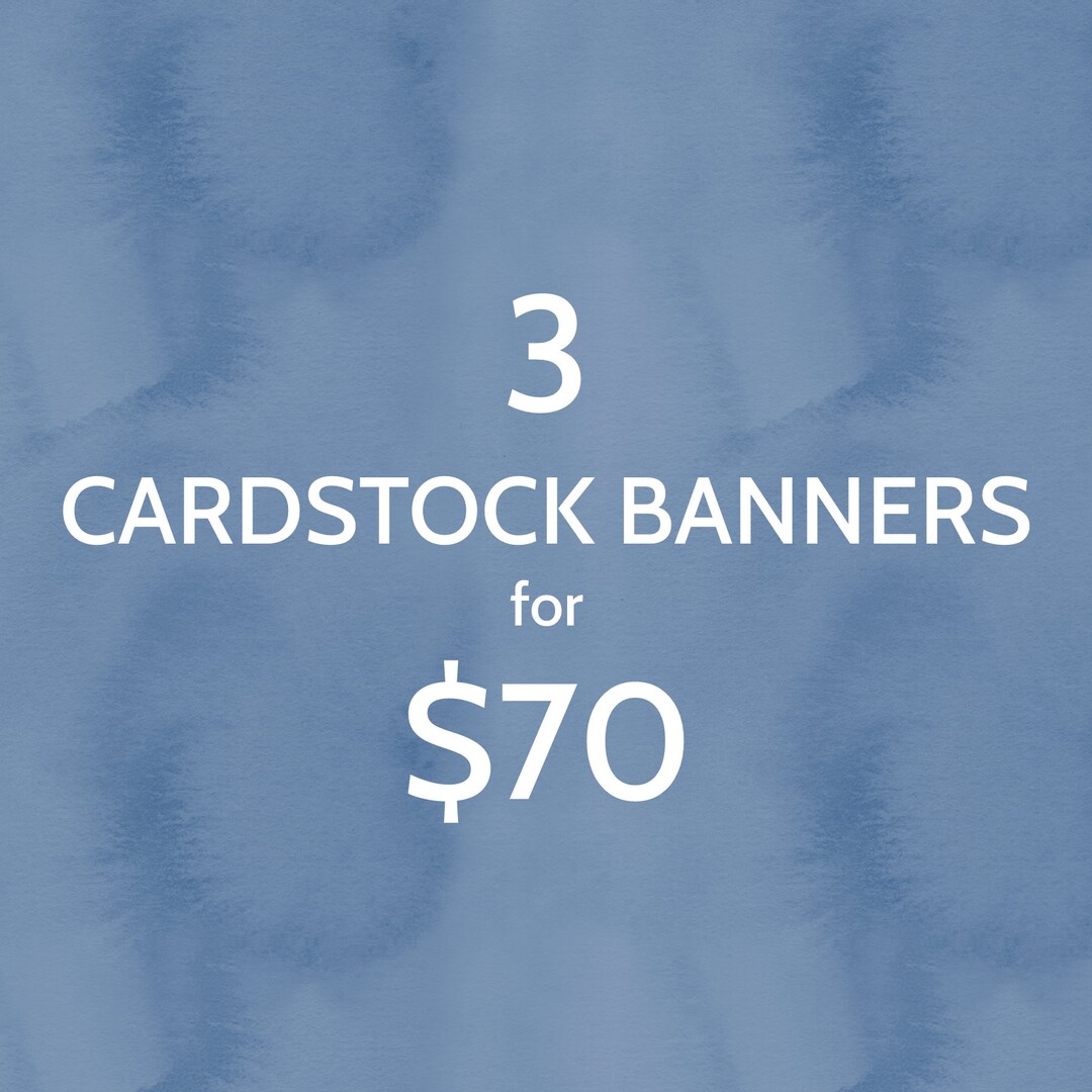 CARDSTOCK BANNERS / Made to Order / 3 Banners Etsy