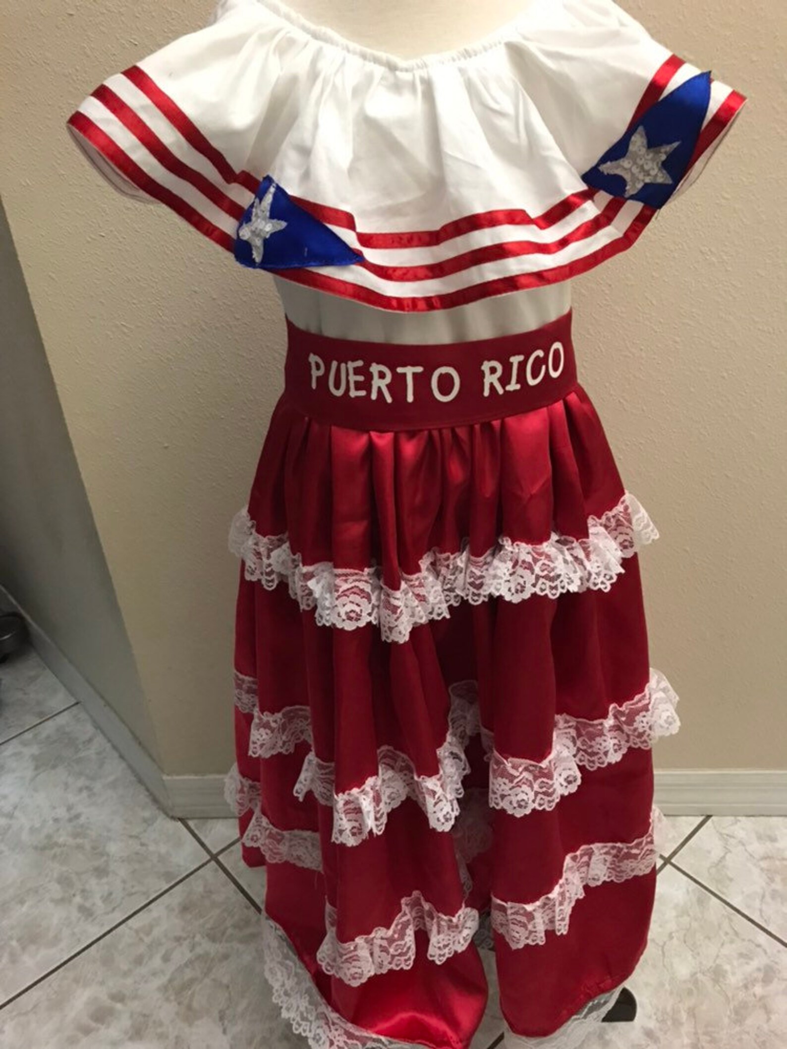 Traje tipico de Puerto Rico Etsy