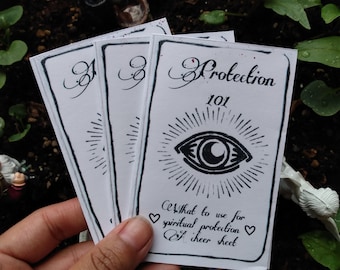 Spiritual ZINE protection cheat sheet guide for on the go | Digital file only! | Pagan witchy gifts for friends