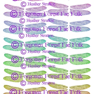 Rainbow dragonfly printable wings