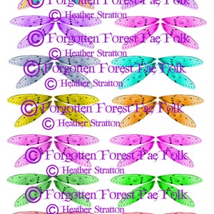 Double multi coloured fairy wing sheet