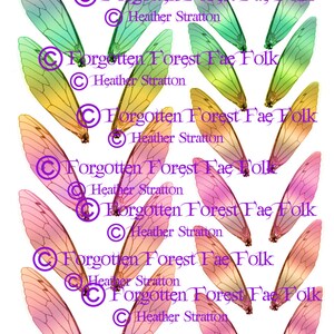Rainbow fairy wings, Printable wings