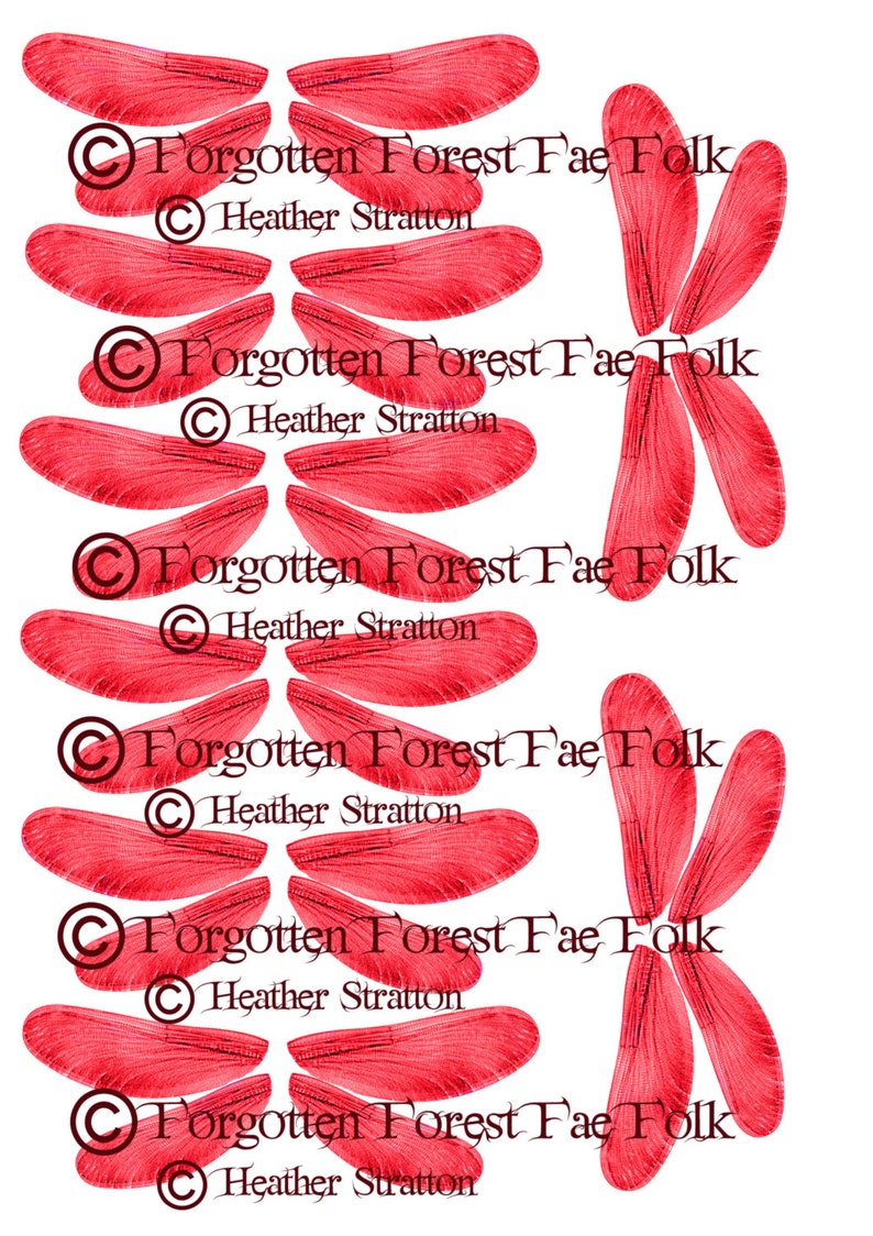 Double red fairy wings image 1
