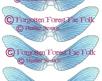 8 inch blue fairy wings