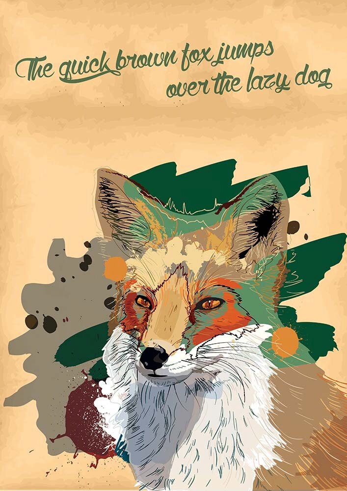 The Quick Brown Fox Jumps Over The Lazy Dog Poster Wall ...