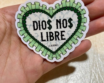 Dios Nos Libre Heart Sticker, Rosalia Dios Nos Libre Sticker, Rosalia Sticker