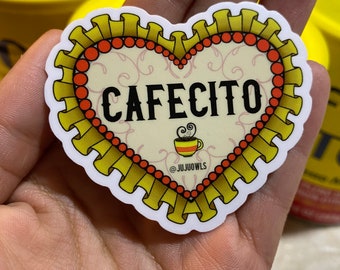 Cafecito Heart Sticker, Cafecito Sticker, Spanish Sticker