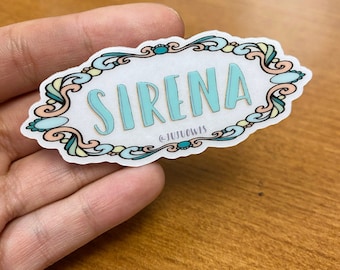 Sirena Sticker, Spanish Siren Clear Glossy Vinyl Sticker