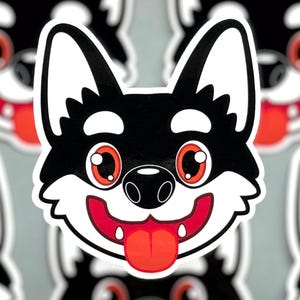 Autocollant en vinyle husky mignon, espace personnel pour ordinateur portable, décalcomanie de coque de téléphone, stickers planificateur de journal kawaii, autocollants bouteille d'eau chiot chien