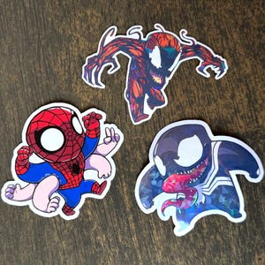 Cute Carnage Venom Spiderman Vinyl Sticker, Personal Space Laptop, Phone Case Decal, Kawaii Journal Planner Stickers, Water Bottle Disney