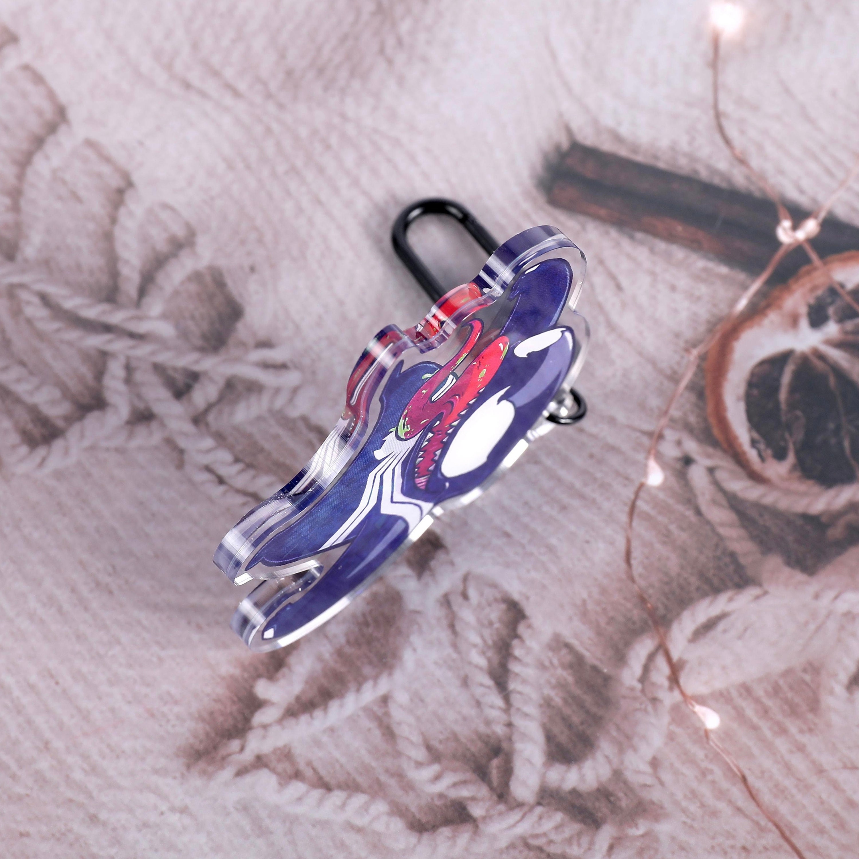 thumbnail interactive-video image 1 of Marvel Venom Embroidered Double Sided Keychain – 5 Inch Key Tag, Free Shipping 1 of 6