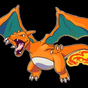 Charizard Art Print, Pokemon Prints, Charizard Nursery Room Decor ...