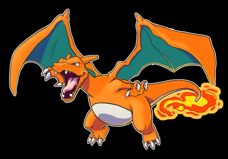 Charizard Art Print, Pokemon Prints, Charizard Nursery Room Decor ...